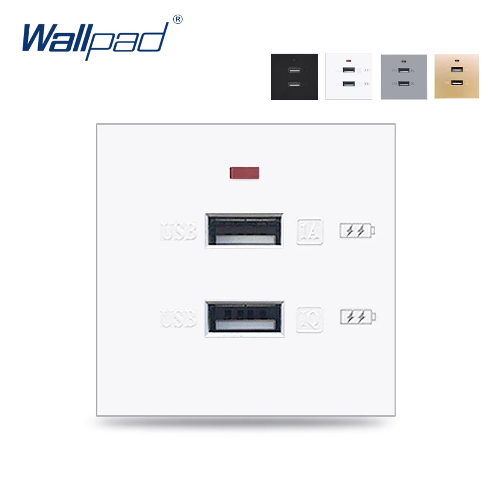 Tomada Usb de Carga Rápida Wallpad Dupla 2100ma 3100ma 5v Função de Saída Chave para Módulo Apenas 52*52 mm