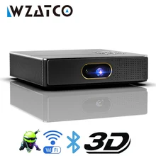 Wzatco s5 hd 4k real 3d dlp projetor bateria com zoom, keystone automático, android 6.0 wifi led smart proyector bluetooth airplay