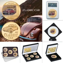 WR старинные классические автомобильные золотые коллекционные монеты с держателем Cion памятная металлическая монета медаль сувенирный подарок набор дропшиппинг
