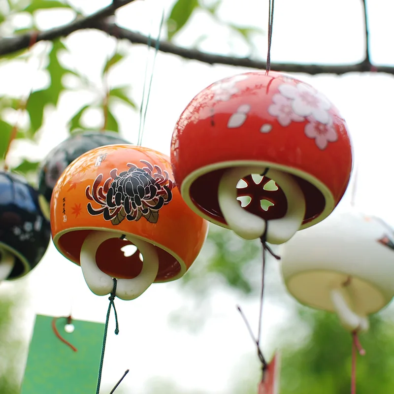 Керамические японские колокольчики, колокольчики, подвесные украшения, подарки на день рождения, колокольчики