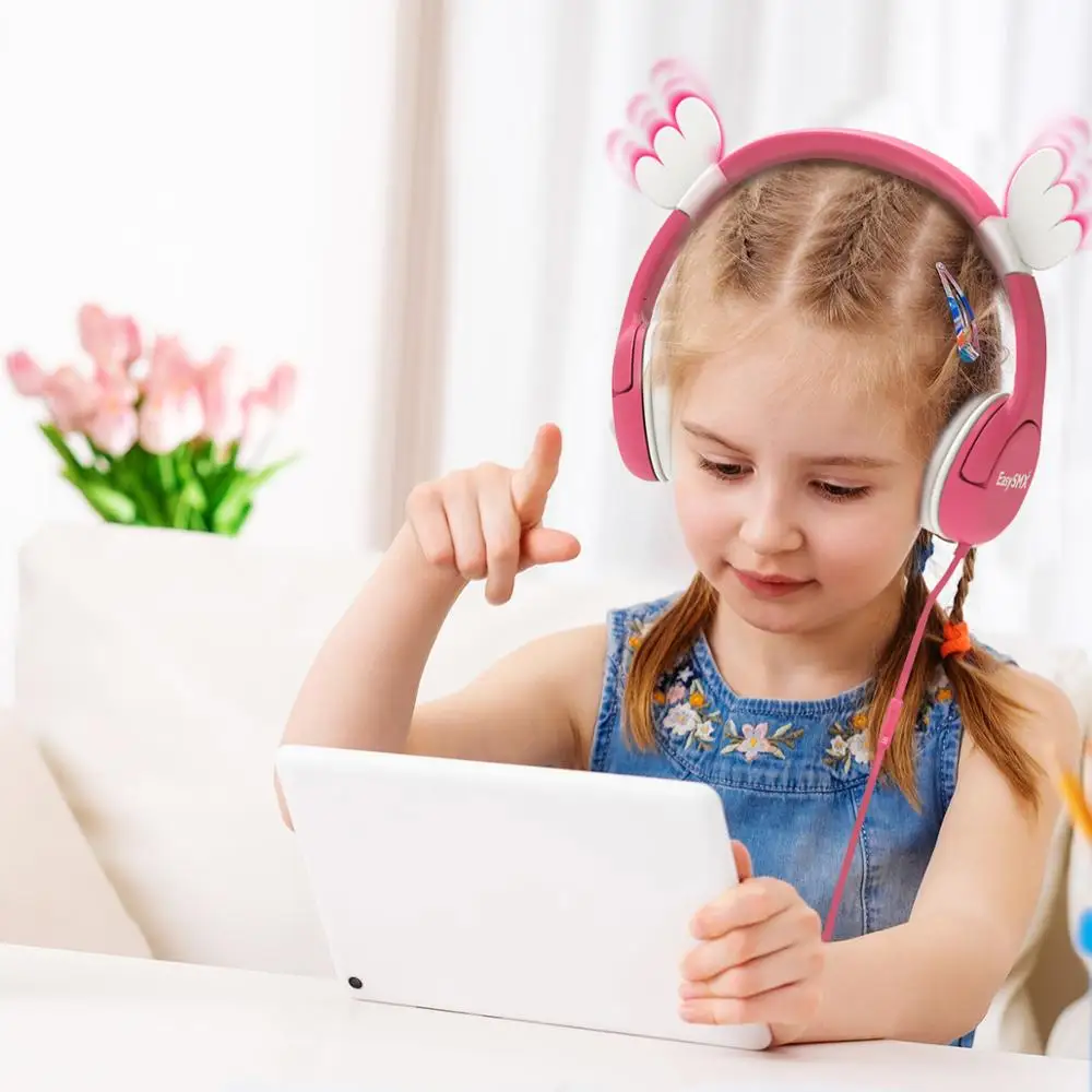 Kids Wired Ear Headphones Foldable Strechable Headband Kids Girl Earphones For iPad Tablet
