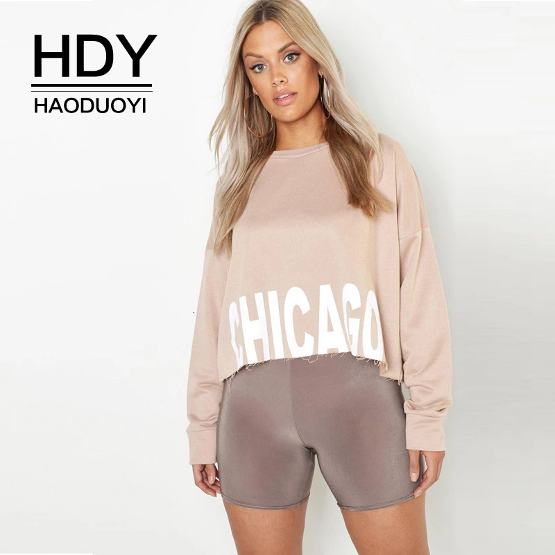 HDY Haoduoyi 2019 новый модный осенний Повседневный Свободный пуловер с длинным рукавом