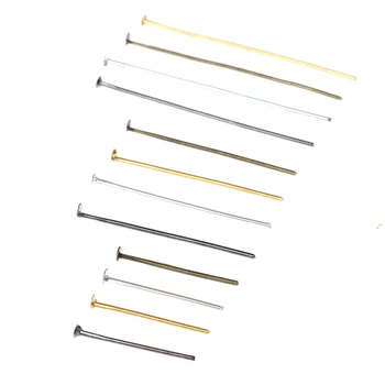 

200pcs/bag 20 25 30 40 Mm Flat Head Pins Gold/Copper/Rhodium Headpins For Jewelry Findings Making DIY Supplies