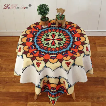 

LeRadore Tablecloth Mediterranean Style Cotton Linen Table Cover Rectangular Table Cloth for Outdoor and Home Free Shipping