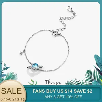 

Thaya 100% 925 Sterling Silver Bracelet Classic Blue Handmade Crystal Bracelet for Woman Elegant Special Jewelry