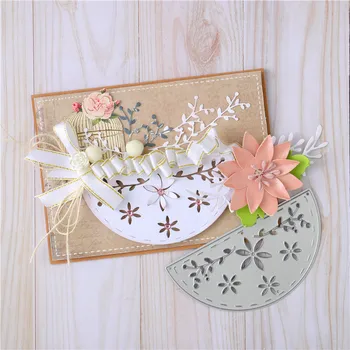 

InLoveArtsMETAL CUTTING DIES Semicircle Doily Fold Card Lace Edge Window Door Scrapbook Paper Craft Album Card Punch Art Cutter