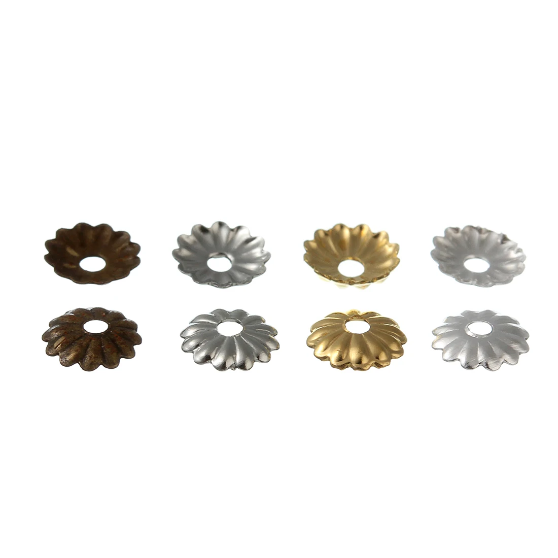 100 teile/los Größe 5mm Hohle Blumenmuster Charm Bead Caps Rhodium/Silber Farbe Endkappen für DIY Schmuck Machen Erkenntnisse – Detail 1