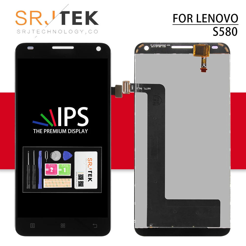 Продажа Экран для lenovo S580 ЖК дисплей S580 сенсорный экран дигитайзер панель сборка рамка запасные части для lenovo S580 дисплей