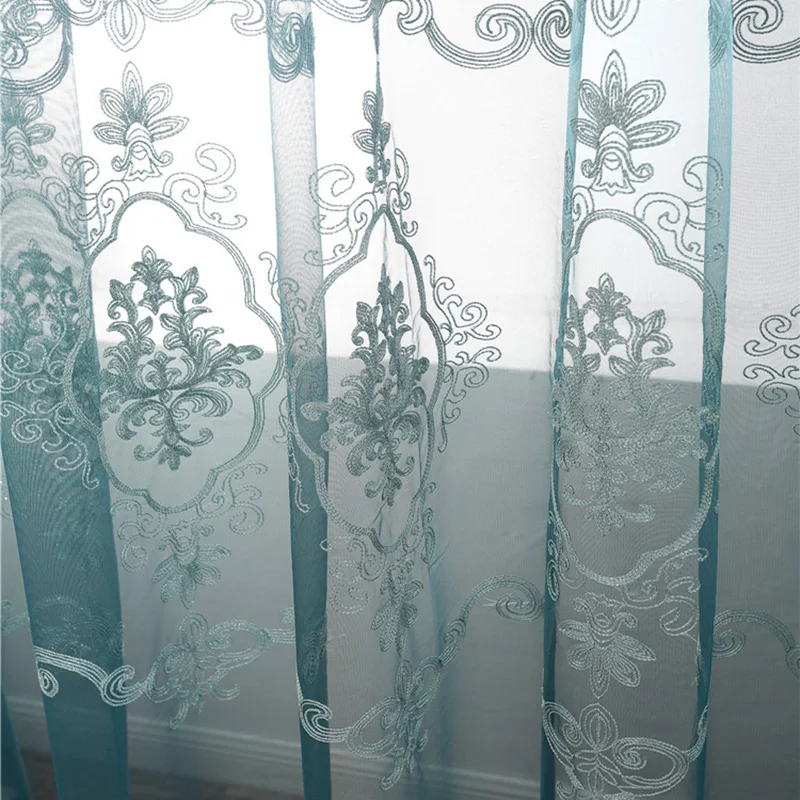 Only 1 Panel Tulle Шенилловые вышитые затемненные шторы, панели для спальни, темно-синий оттенок, обработка окон, драпировки для гостиной, вилла M222Y - Цвет: Only 1 Panel Tulle
