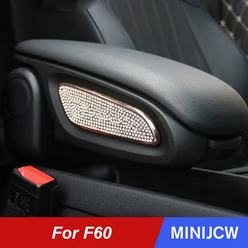 

2pcs Car Interior Armrest Box Sticker Diamond Crystal Decorative Case Shell For MINI Cooper S One d F60 Countryman Accessories