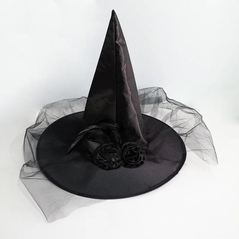 C 1PCHalloween Witch Hat Caps Masquerade Party Decoration Adult Womens Black Witch Hat For Halloween Costume Accessory Caps June24 - Цвет: C