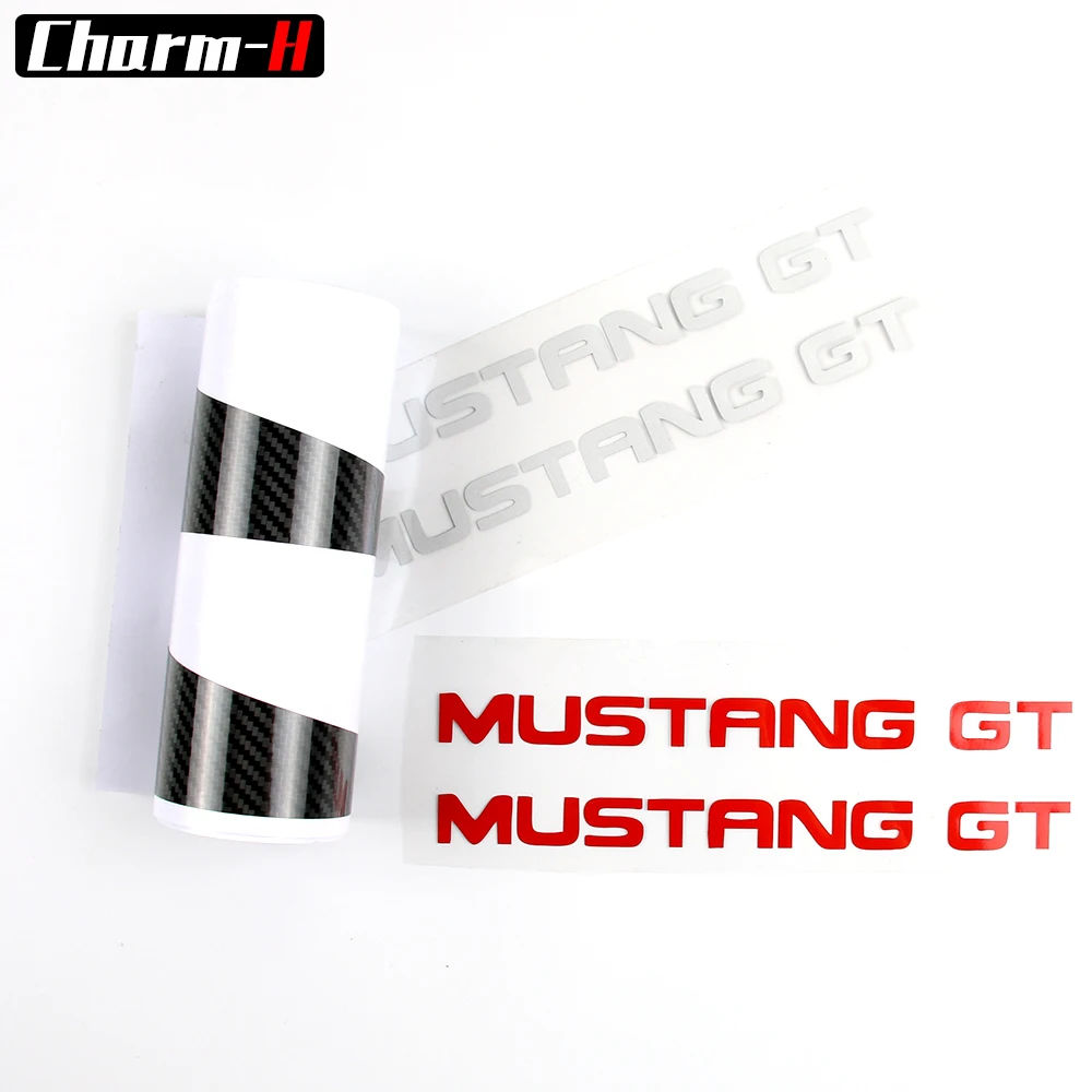 Car Styling 5D Carbon Fibre Stickers for Ford Mustang GT 2015 2016 2017 2018 2019 Side Skirts Stripe Decal Sticker Accessories