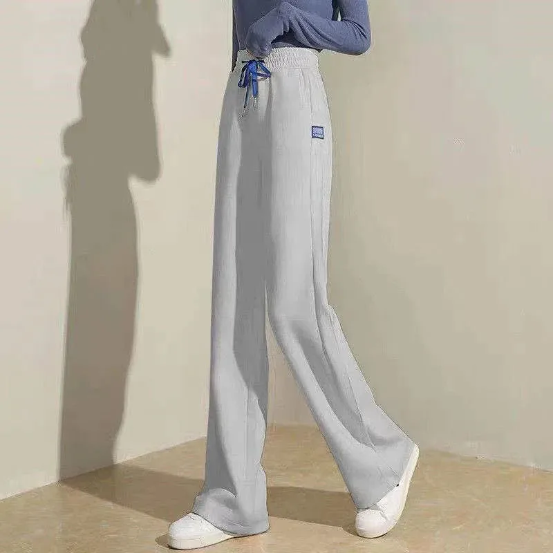 

Casual Cotton Baggy Soft Sweatpants Women Trendy Loose Straight Leg Trousers Female Elegant Cute Slim High Waist Wide Leg Pants