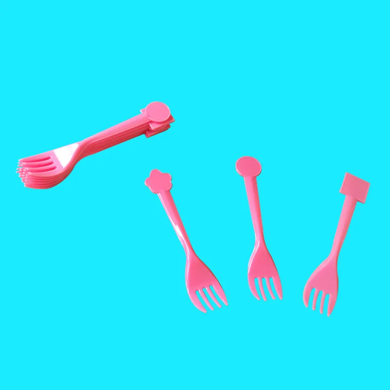 Fork-10Pcs Набор для детского дня рождения с изображением фруктов, ананаса, арбуза, одноразовые бумажные стаканчики, соломенная скатерть, вечерние принадлежности - Цвет: Fork-10Pcs