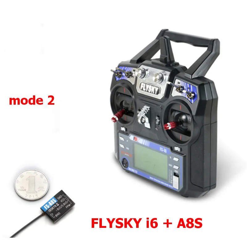 Flysky FS-i6 FS i6 2,4G 6CH передатчик с FS-iA6 FS-iA6B FS-A8S приемник для управляемых вертолетов самолетов небольшой гоночный Дрон с видом от первого лица Mode1 Mode2 - Цвет: Mode 2 I6 with A8S