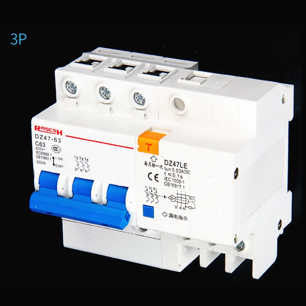 DZ47LE-63 защита от перегрузки ELCB замыкание утечки