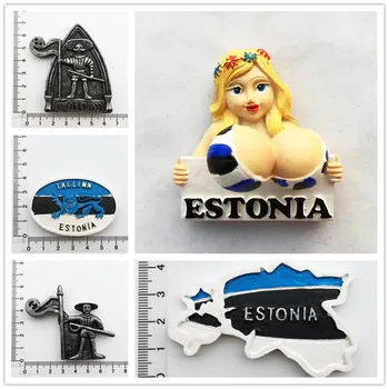 

Tallinn Estonia Tourism Fridge Magnet Souvenir Creative Girl Spring 3d Resin Refrigerator Magnets Home Decoration Accessories