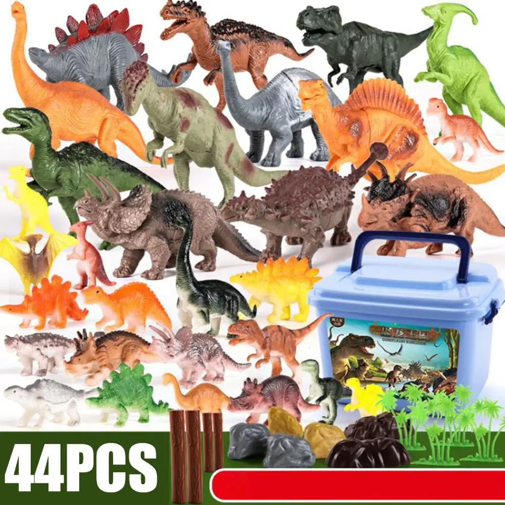 

44Pcs Simulated Dinosaur Model Animal Toys PVC Model Imitation Dinosuar Action Figure for Kids Best Gift