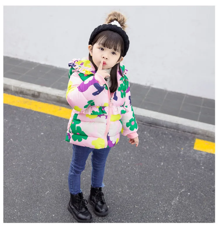 Пуховики для девочек зимние детские модные хлопковые плотные толстовки, верхняя одежда для маленьких девочек, детская теплая одежда, куртки