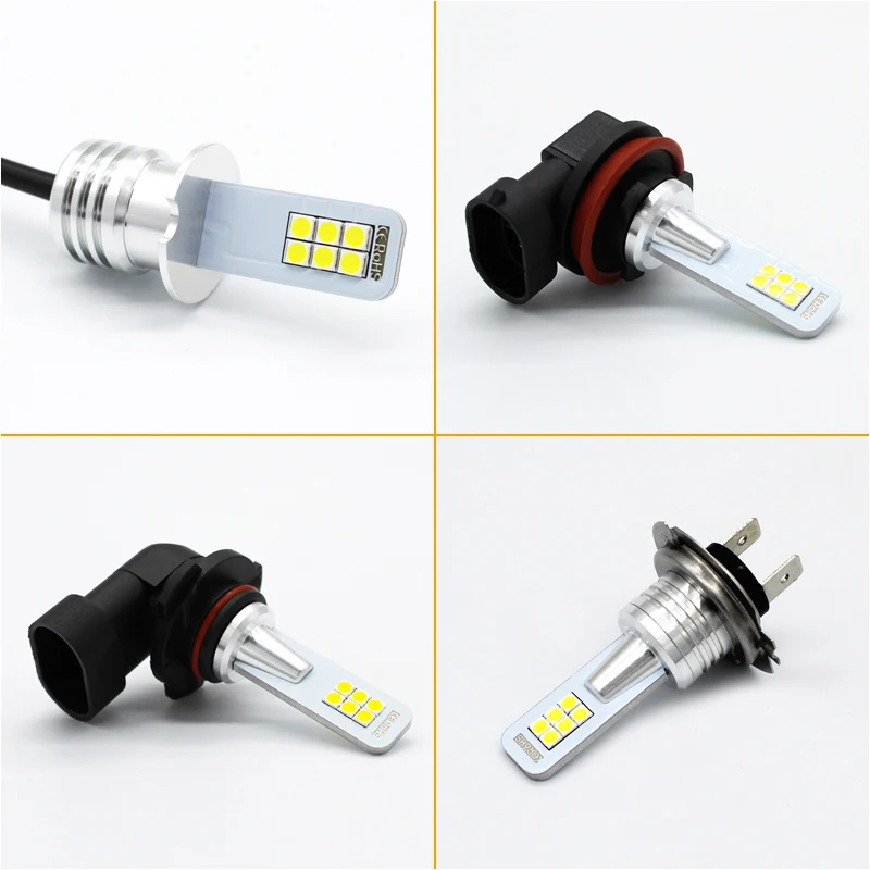 2x H7 светодиодный H1 H3 H8 H11 9006 HB4 супер яркий 12 3030SMD автомобильные Противотуманные фары лампы 1200LM 6000 К авто светодиодный противотуманной фары DRL светодиодные фары дальнего света