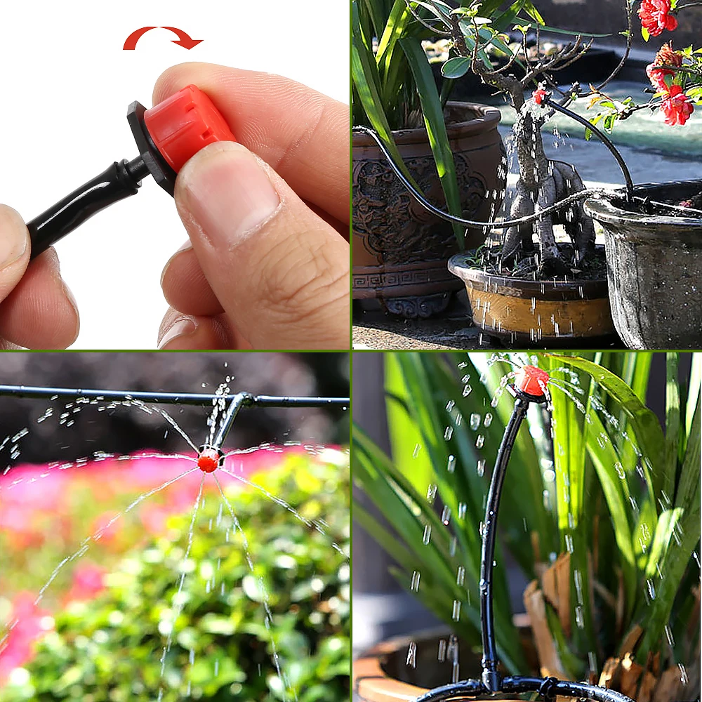 25M DIY Drip Irrigation System Automatic Watering Garden Hose Micro Drip Watering Kits with Adjustable Drippers