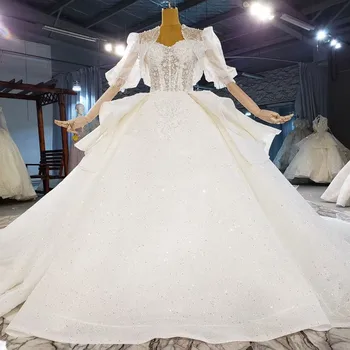 شراءفستان زفاف فاخر للفتيات السود الأفريقية النساء مطرز الدانتيل تول الأميرة فساتين الزفاف مع اثنين من السترات فستان زفاف