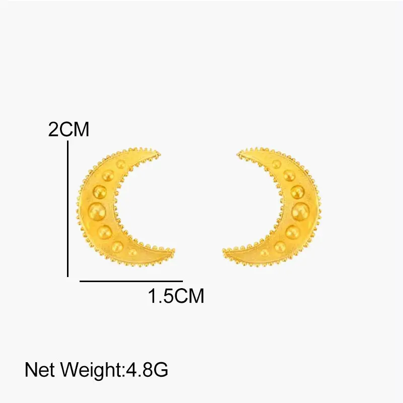 Модные Винтажные серьги-гвоздики в форме Луны для женщин золотого цвета, простые серьги в форме полумесяца, Женские аксессуары для вечеринок