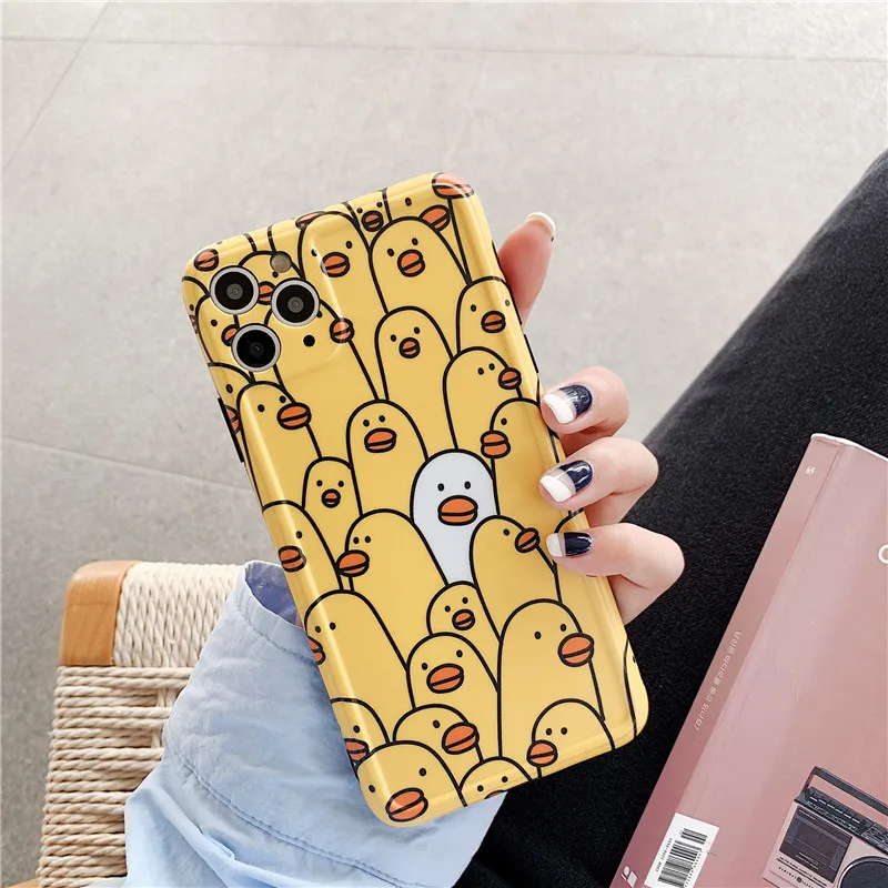 Забавный милый чехол для телефона с изображением утки iphone 11 Pro Max 7 8 plus X XR XS SE 2020