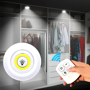 

Dimmable LED Under Cabinet Night Light with Remote Control Battery Operated LED Closets Lights for Wardrobe Bathroom lighting