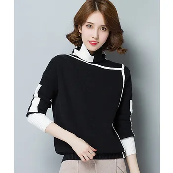 

Women's sweater velvet tunic Fashion hoodie plus velvet top solid color sweater black