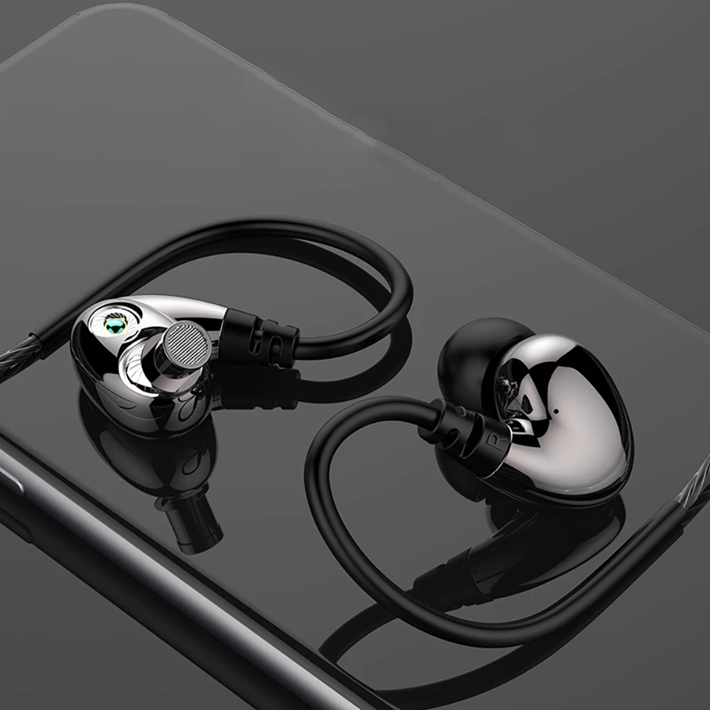 New Z4 Four Core Dual Dynamic Earphone Music Game Headset Subwoofer Cable Headset Noise Reduction Wire Control In Ear Headset