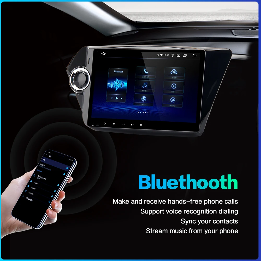 Perfect for KIA K2 Rio 2012 2014 2015 2016 Car 9" IPS Carplay Android 9.0 Multimedia 2 Din Radio GPS Navigator DSP Car Audio Stereo DHMI 3