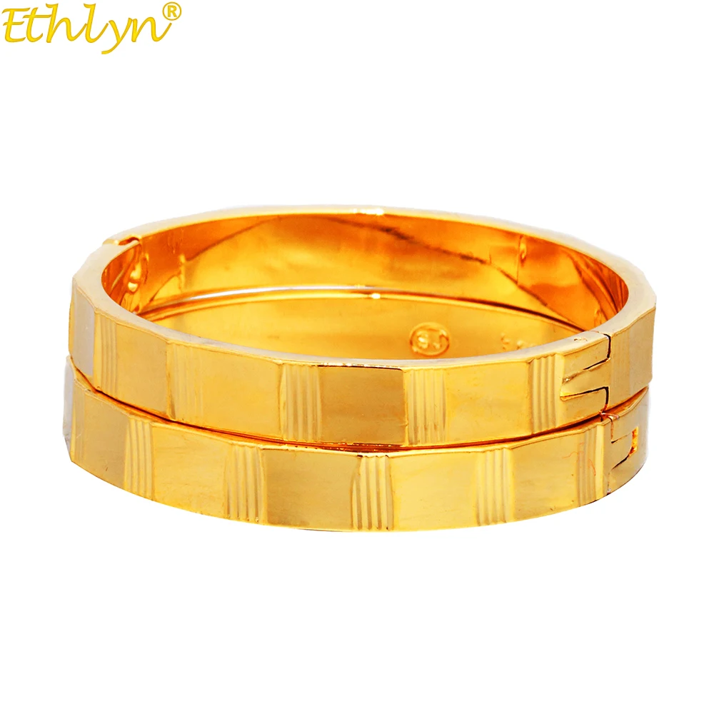 Ethlyn 2pcs/lot Gold Color Small Bangle Bracelet Only For Newborn Baby