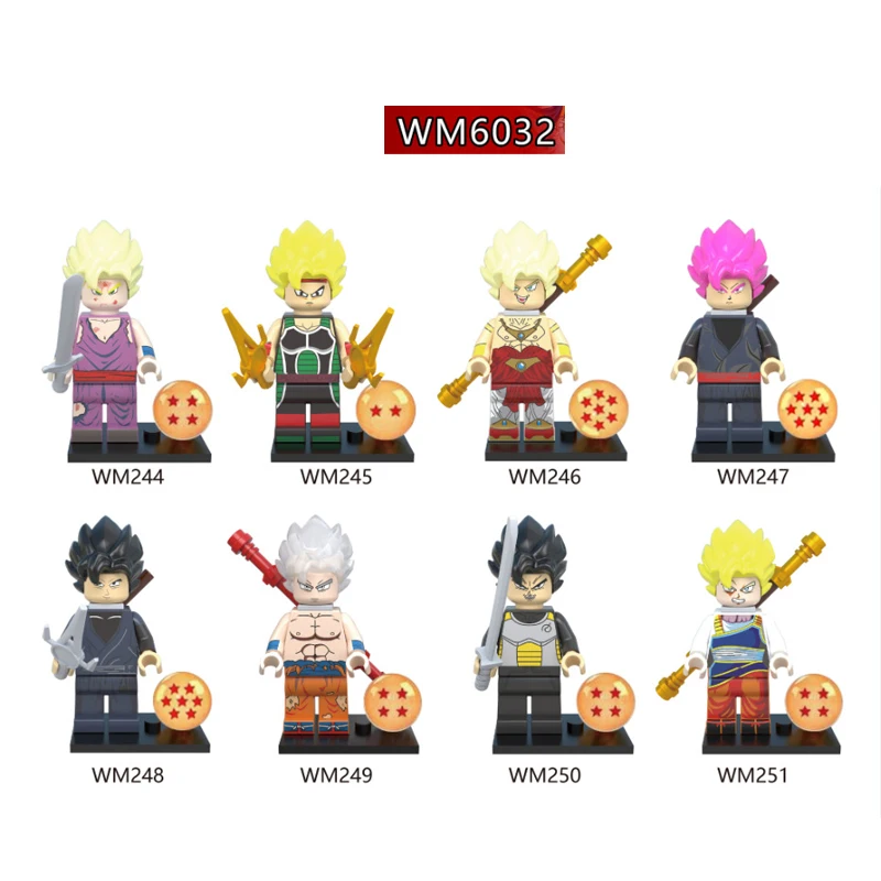 

Single Sale Building Blocks Super Heroes Black Goku Vegeta Vermouth Freiza Dragon Ball Z Figures Children Gifts Toys WM6032