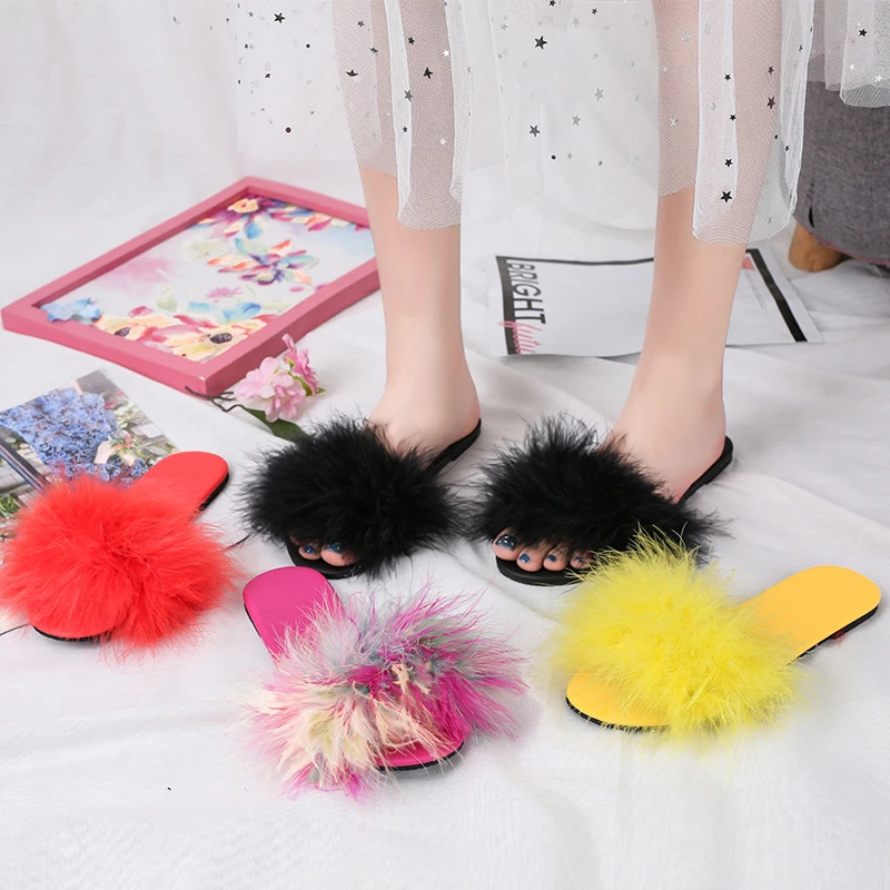 feather house slippers