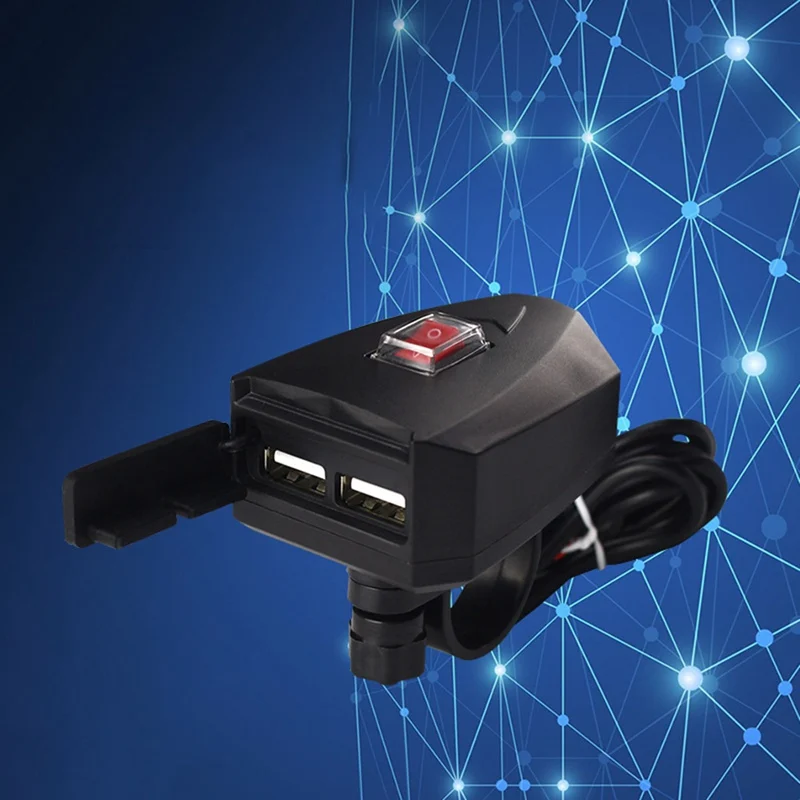 Универсальный 12 В мотоциклетный Руль USB разъем адаптер питания для мобильного телефона водонепроницаемый Мото Аксессуары двойной USB зарядное устройство розетка