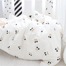 Комплект из 3 предметов, Комплект постельного белья для кроватки, хлопковый комплект постельного белья для новорожденных, пододеяльник, наволочка, простыня для кровати 120x60 130x70 см