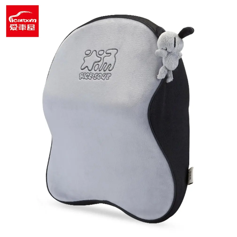 gray ICAROOM T-602M Breathable Space Cotton Pillow Car Neck Waist Soft Support - Color: gray