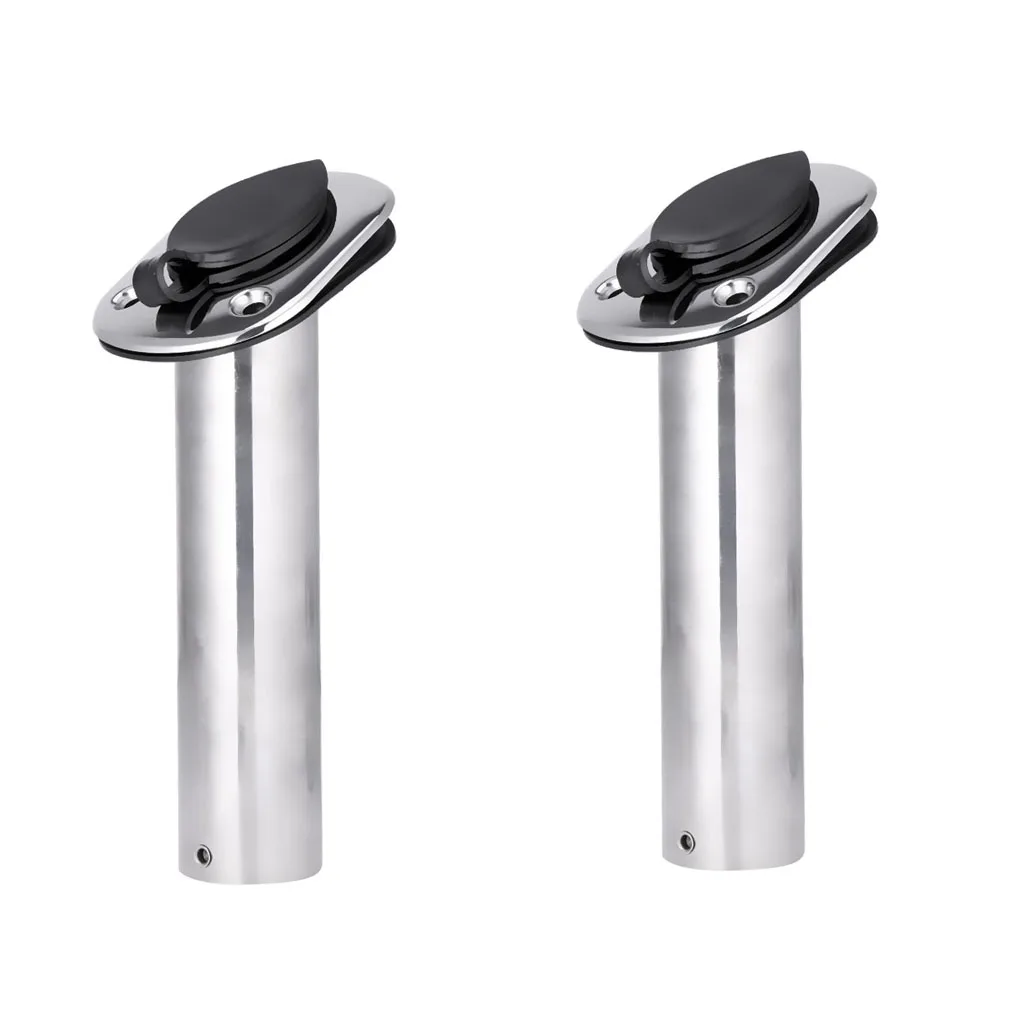 2Pcs Stainless Steel Kayak Marine Boat Fishing Rod Holder 30 Degree Bracket