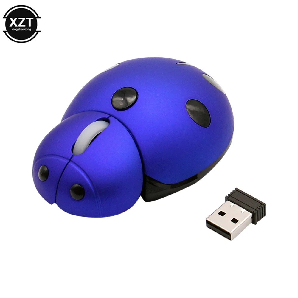 Wireless Ergonomic Mini Mouse - Ladybug-Shaped Portable USB Animal Gift