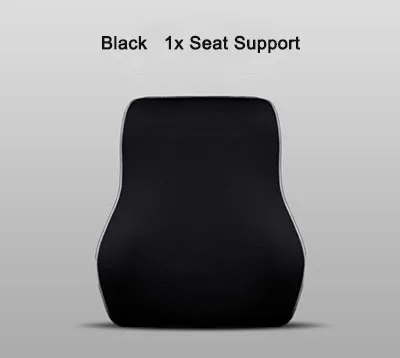 5 цветов, Автомобильная подушка для поддержки сиденья s, подушка для спины и подголовника, подушка для шеи с эффектом памяти, поясничная Подушка для спины, подушка для боли в спине водителя - Название цвета: Black Seat Support