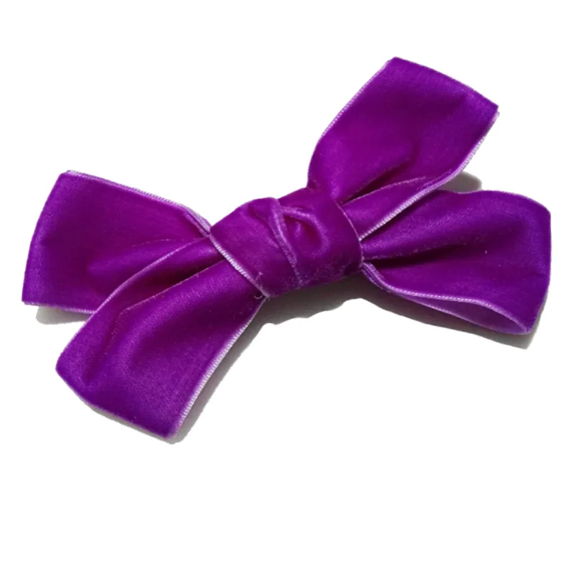purple 12 шт., разноцветные бархатные банты для волос, элегантные женские аксессуары для волос, заколки для волос ручной работы, заколки для волос для женщин - Цвет: purple