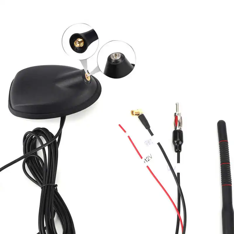 Antenne Voiture Courte 6,5 Cm FM/AM - Avec 3 Adaptateurs Vis M4/M5/M6, Réception Radio Améliorée, Facile à Installer, Universal Pour La Plupart Des Voitures