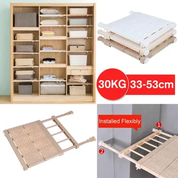 

Adjustable Closet Organizer Storage Shelf Wall Mounted Kitchen Rack Space Saving Wardrobe Decorative Shelves Cabinet Holders