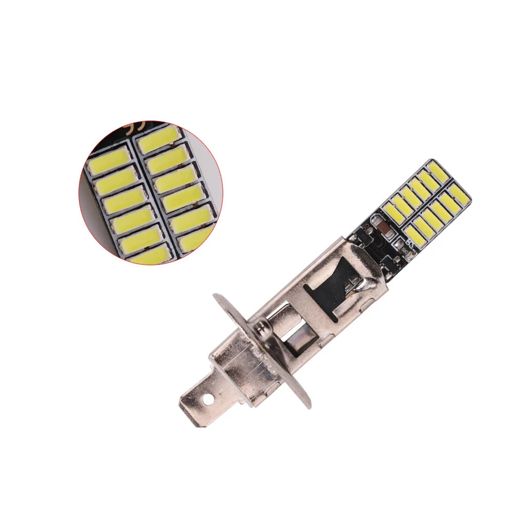 4 шт. H1 автомобиля 24SMD декодировать туман тормоз заднего хода вождения светильник 6000 К ксенон белый Авто дневные туман светильник лампы противотуманных фар