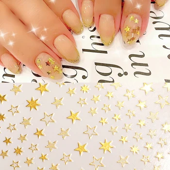 

1 Sheet Nail Sticker Rose Golden Silver Star Series Nail Stickers DIY Transfer Sticker Nail Decals Decoration Nail Art Manicur