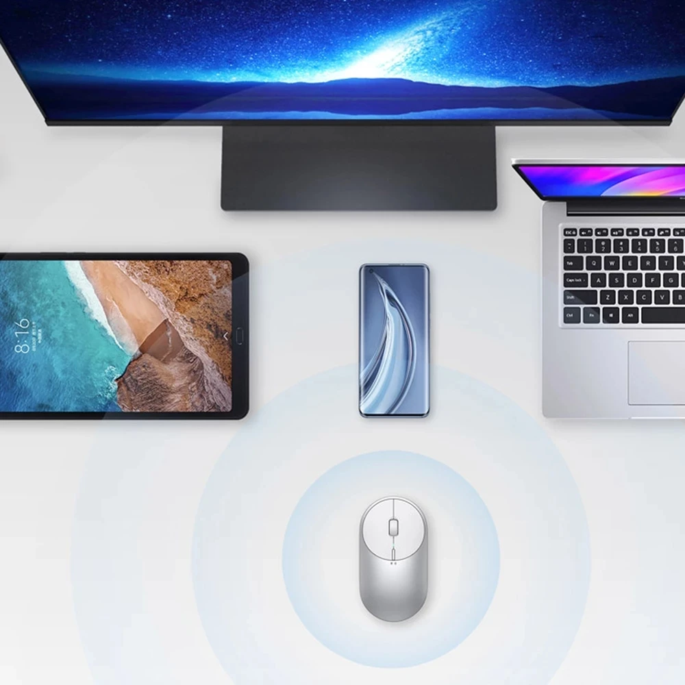Xiaomi Wireless Gaming Mouse Portable Bluetooth 4.0 Aluminium Alloy ABS Material RF 2.4GHz Dual Mode Connect Mi 1200DPI