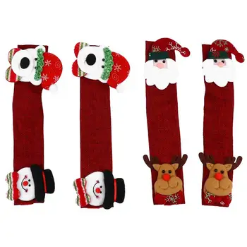 

4pcs Christmas Door Handle Gloves Door Knob Protector For Fridge Microwave