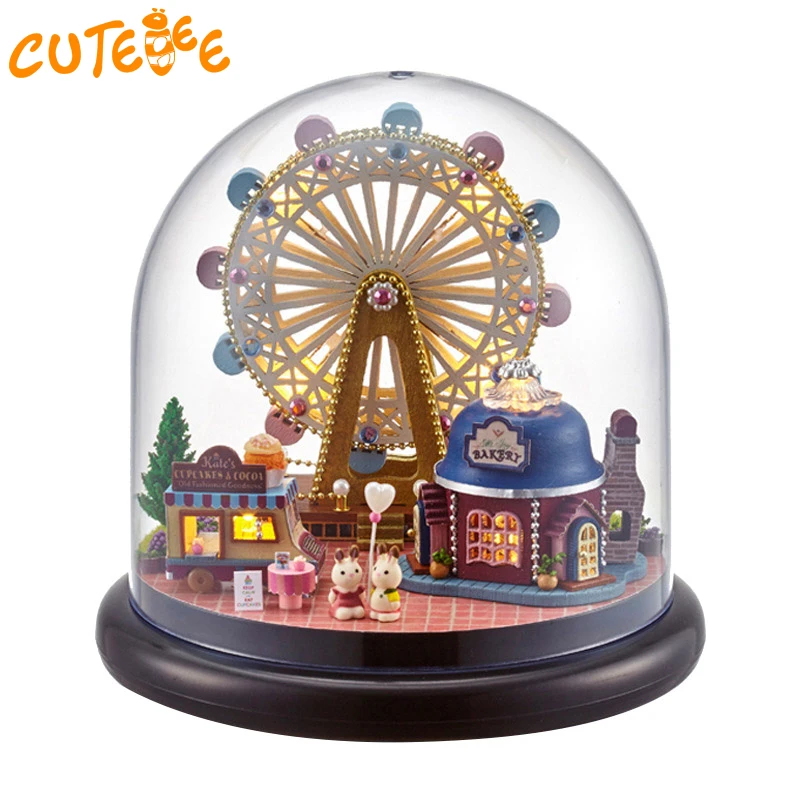 

CUTEBEE Doll House Miniature DIY Dollhouse With Furnitures Wooden House Europe Wheel Toys For Children Birthday Gift B23