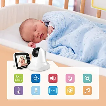 

Video Call bebes llorones baby camera 3.5 inch LCD cry babies alarm IR night vision lullabies walkie talkie PTZ video nanny cam